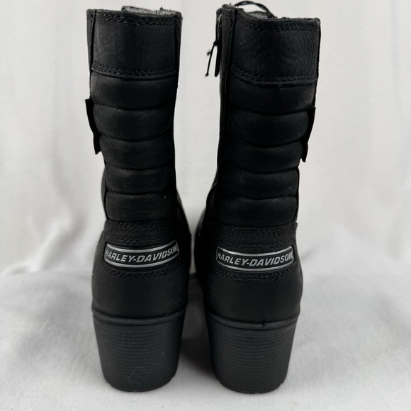 Women's Harley-Davidson Waterproof Black Boots Heels Size 8.5 M Stock #D87203 - Picture 2 of 9